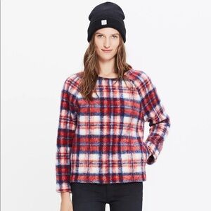 Madewell Wool Brushed Plaid Pullover Top